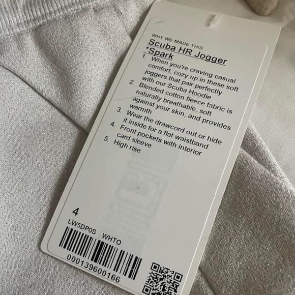 Lululemon Scuba High-Rise Jogger *Sparkle
White Opal size 4 NWT - Picture 4 of 4